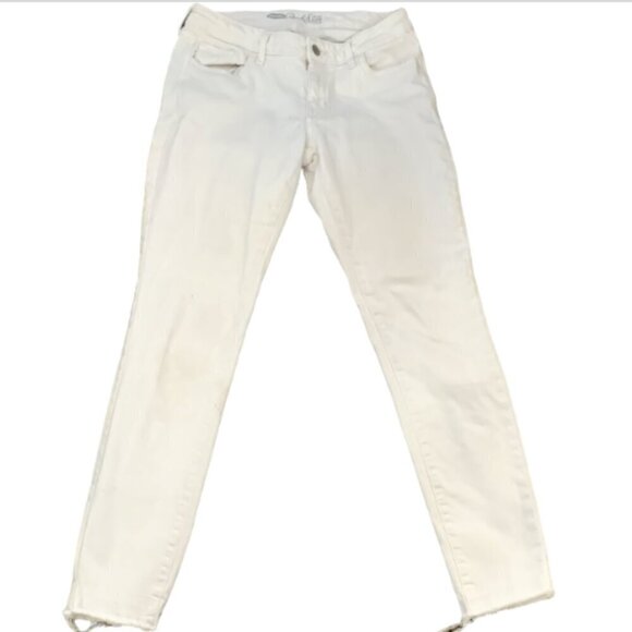 Old Navy The Rockstar Raw Hem Skinny Jeans 8 Reg  (29x28) Bright White 22A - Picture 2 of 8